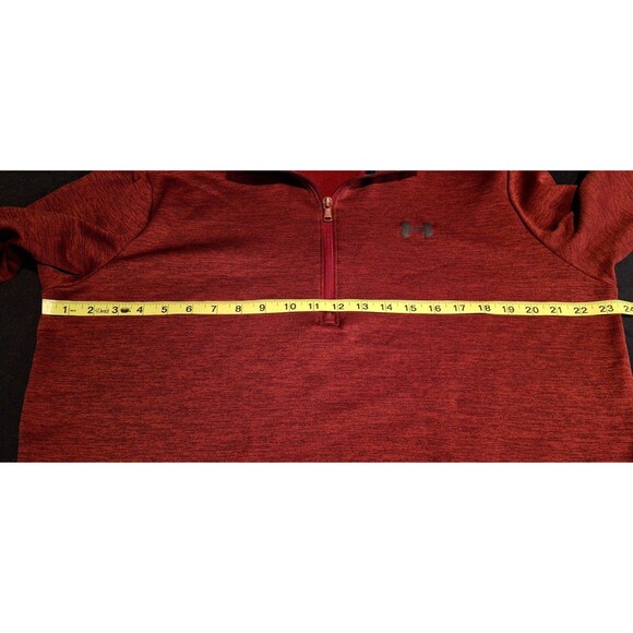 Under Armour Fleece Quarter Zip Pullover Mens Medium Red Golf UA Loose ColdGear - Picture 4 of 8